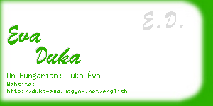 eva duka business card