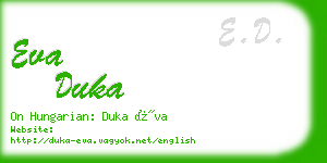 eva duka business card